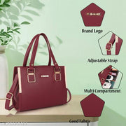 FOMMIL Ladies Handbag, Elegant Maroon Sling Bag with Gold Hardware, Shoulder Strap