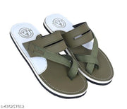 fancy and stylish leather look mens slippers