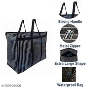 Pack of 2 Multi-Purpose Heavy Duty 133 Liters Canvas Super-Size Jumbo Under bed Storage Bag/Toys/ Blankets/Stationery Paper/Clothes Storage Bag With Strong Handle, Pack of 2 Black and Green