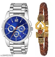 New Generation Watch Combo for Men and Boys Analog Watch - For Boys Stainless Chain Watch and Om Kadu Combo For Men and Boys