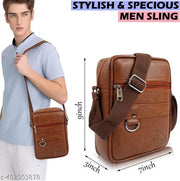 ZOVIRA Premium Crossbody Sling Bag for Men – Stylish, Durable, and Practical for Travel, Work, and Everyday Use – Adjustable Strap, Multiple Pockets, Lightweight Design Pack of 1 (Tan)