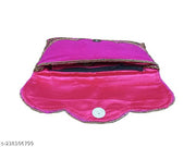 Stylish Beaded Pink Clutch