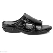 Gwal G Genuine Leather Comfortable slippers Black for men's