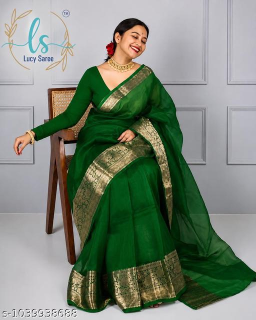 Organza Silk Saree Chitt Pallu