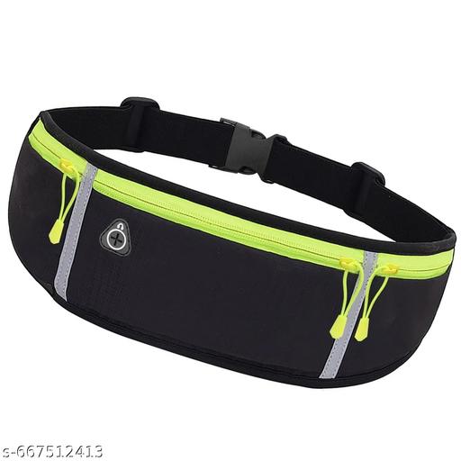 Running Waist Belt for Women & Men Sweat Rainproof Phone Holder with Adjustable Strap & 3 Pockets Headphone Hole WaistBag for All Kind of Phone-Sports, Yoga, Workout & Outdoor Activities- Black