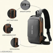 Men Shoulder Bag Sling Bag for Men |Anti-theft Crossbody Bag USB PU Shoulder Bag