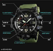 1155 Army Green Chronograph Analog Digital Watch
