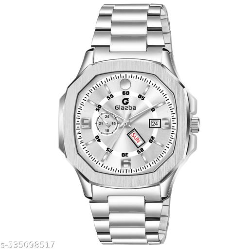 Day & Date Function Watch With Stainless Steel Chain Analog Watch - For Men