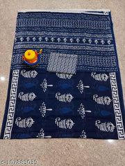 Jaipuri Hand Block Printed Soft Cotton Mulmul Saree ,Sanganeri Cotton Malmal Saree, Bagru Cotton Saree, Batic / Batik Print Cotton saree In Super Fine 92*80 Fabric Quality With Attached Blouse Piece for Woman