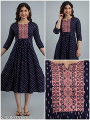 Trendy Printed Embroidery Kurti
