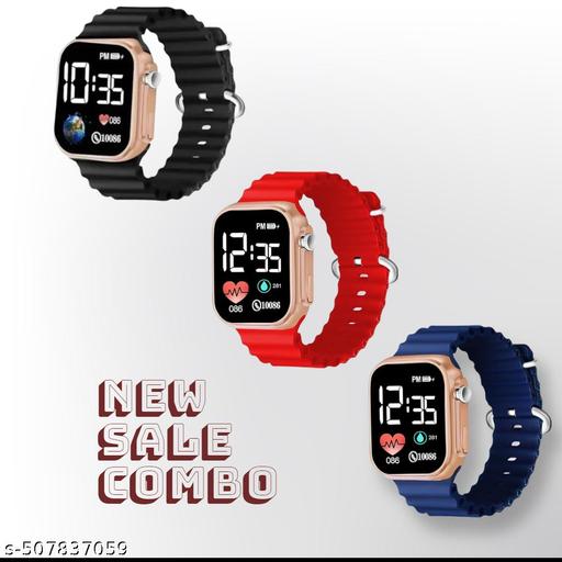 Trending stylish LED Ultra Digital Watches For Girls , Boys , Men , Women Pack Of 3pcs