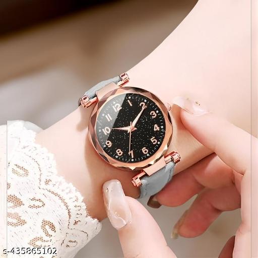 Trendy Girl's Watch Luxurious Looking Black Dial Leather Belt Girl and Women Watch Analog Watch - for Women Cute Casual Women's Watch Ladies Watch  Watch for Daily Life New Collection Women's Watch Shiny Fashion Women Watch