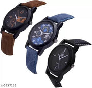 Attractive Men Brown Leather Analog Watch