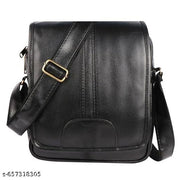 Messenger Sling Bag for Men | Synthetic Leather Executive Crossbody Bag | Travel Sling Bag, Adjustable Shoulder Strap