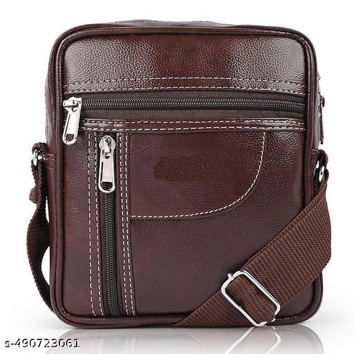 UMDA Men’s Leather Crossbody Bag – Stylish Shoulder Messenger Bag with Multiple Zipper Pockets, Adjustable Strap & Durable Design