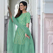 WOMEN'S TRENDY DESIGN KURTA SHARARA DUPATTA SET