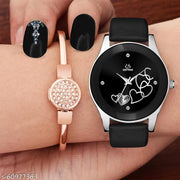 SEPTEM Septem 213 Black Combo Set of 2 Stylish Rich Professional Look Designe Analog Watch - For Couple