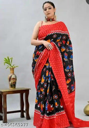 Bagru Hand Block Printed Mulmul Cotton Designer Saree