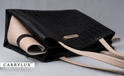 Dual Tone Large Capacity Croco Pattern Tote Handbags Purses Shoulder Bag For Womens