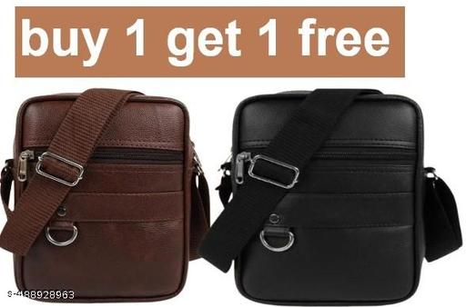 ZOVIRA Sling Cross Body Travel Office Nylon Padded Cross Body Messenger Sling Bag Travel Office One Side Shoulder Bag For Men Women Messenger Bag Brown 1 Black 1 Pack 2