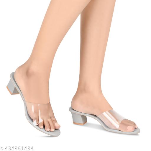 Heel For Women Stylish Fancy Transparent   Medium Heel Sandal Color -Grey size available UK (3 TO 8 ) sandal for women, casual heel , women sandal , black heel, heel for women , heel sandal ladies , heel ke sandal ,  high heel , under 300