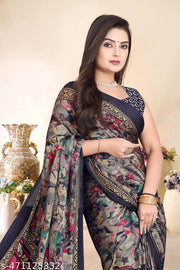New Graceful Daily Wear Printed Chiffon-Georgette Saree