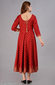 Stylish Rayon Gold Printed Kurti