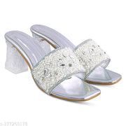 ASD-Women's Glorious Square Shape Bow Style Heels Sandals | Rhinestone Open Toe Sandals | Multicolor