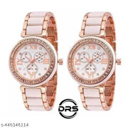 Lettest Fashionable Round Dial Analog Watch Combo For Girls/ Women