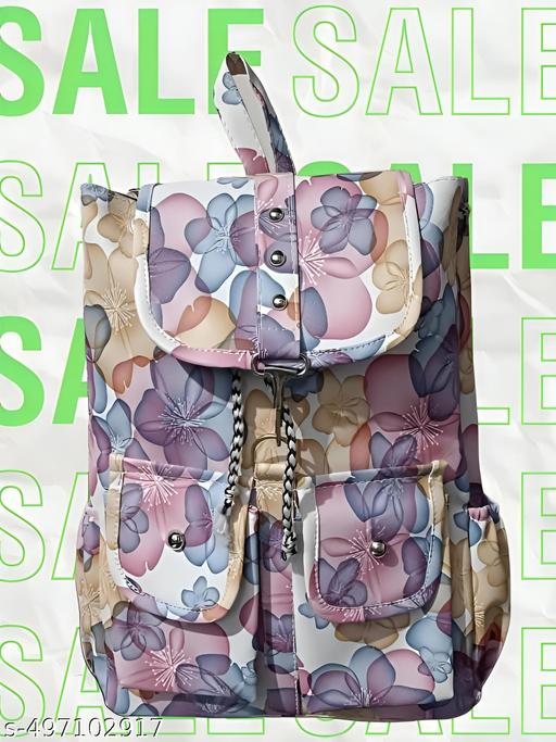 Latest Design Printed Backpack Artificial Leather College Backpacks for Girls & Women