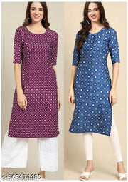 Polyster/Crepe fabric-VIRHAN DESIGN PRINTED 2 COMBO PACK KURTIS FOR WOMEN