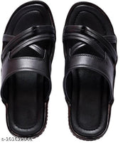 CALIBREL Men Black Slippers | Slipper for men | Sandals for Men| Casual Sandals | Stylish, Comfortable & Durable | Men's Flip-Flops | Trendy men's footwear | Chappal for men | for Daily & Occasion