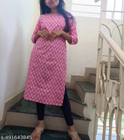 Elegant and Stylish Pink Kurta with White Floral Patterns for Casual and Semi-Formal Occasions