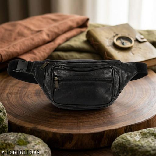 Unisex Leatherette Waist Bag for Men & Women