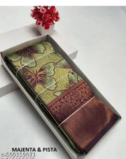 EAUTIFUL RICH PALLU & JACQUARD WORK ON ALL OVER  SAREE WITH BLOUSE PIECE