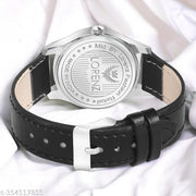 Lorenz Two Tone Dial & Black Leather Strap Watch for Women & Girls | AS-121A