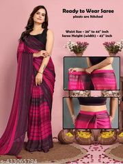 Ready to Wear Fancy Chiffon Shimmer Spray Padding Saree