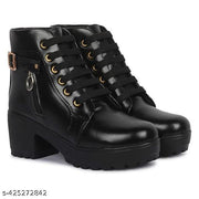 Evoria Classic Shoe with half Zipping boot for winter and Summer High Ankle boots Synthetic Trendy Women Boots fabulous look and special for modelling Boots for Women's and Girls/Boot Carnival, office boots, Cheap Dress boots online, thigh high boots