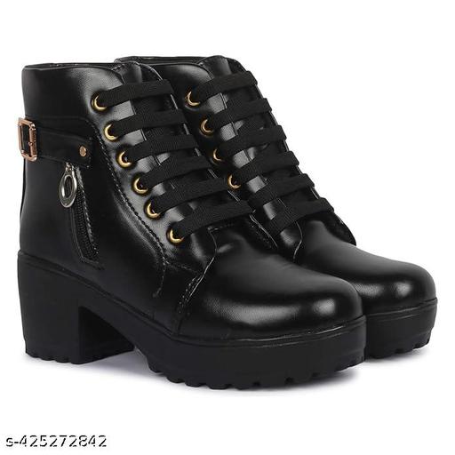 Evoria Classic Shoe with half Zipping boot for winter and Summer High Ankle boots Synthetic Trendy Women Boots fabulous look and special for modelling Boots for Women's and Girls/Boot Carnival, office boots, Cheap Dress boots online, thigh high boots