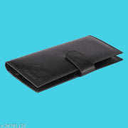 SHAMRIZ Unisex Leather Long Wallet – Stylish, RFID-Protected Cardholder with Zipper Pocket & Magnetic Snap Closure – Premium Genuine Leather for Men & Women