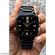 Stylish Black Square Chain Analog Watch for Mens & Boys