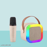 Wireless Karaoke Microphone with Speaker, Portable Bluetooth Karaoke Machine for Kids, Mini Karaoke Machine, Rechargeable Mini Singing Speaker with LED Lights, Mic & Speaker Set