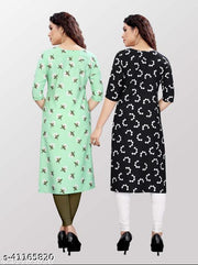 Polyster/Crepe fabric-Women's Printed Kurtis