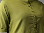 Women Embellished Cotton Blend A-line Kurta