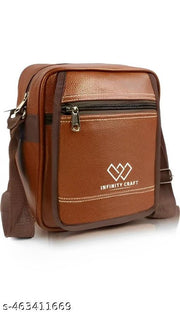Leather Messenger Slings Bag, Cross Body Travel/Office One Side Shoulder Bag for Men