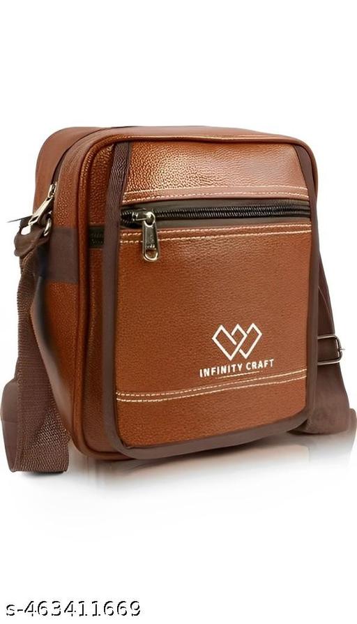 Leather Messenger Slings Bag, Cross Body Travel/Office One Side Shoulder Bag for Men