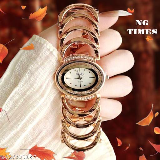 Korean Fashionable ROSE GOLD design analog watch For women and girls