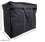 Multi-Purpose Size Jumbo Under Storage Bag/Toys/ Blankets/Stationery Paper/Clothes Storage Bag With Strong Handle, Pack of 3 Black and