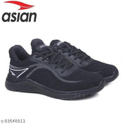 ASIAN Men's DELTA-20 Black Sports Running Walking & Gym LIghtWeight Stylish Shoes for Boys & Men
