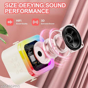 Portable Bluetooth Speaker with Wireless Microphone | RGB LED Light Speaker | Karaoke Mic Combo | Rechargeable Party Speaker